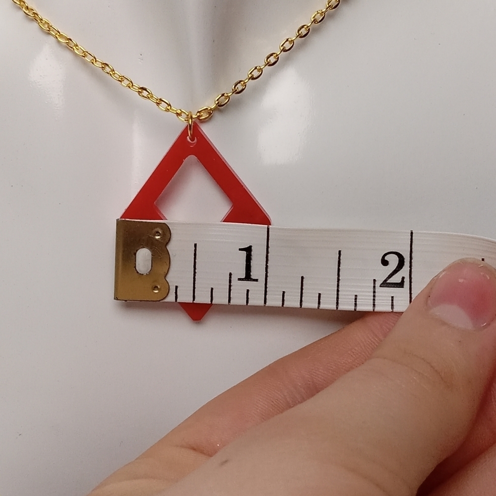 Elegant Red Diamond Pendant Necklace - Picture 5 of 5